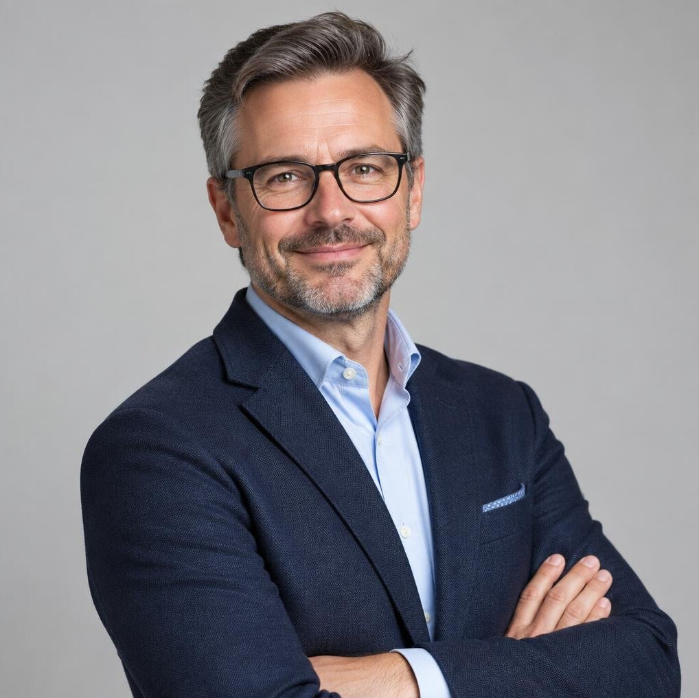 Portrait of a discussion moderator